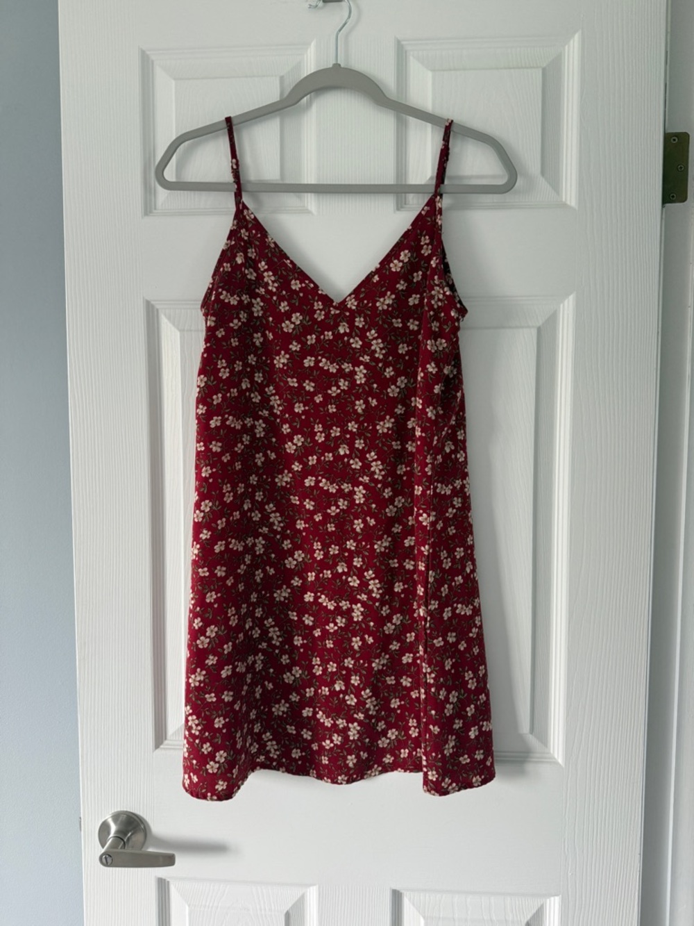 SHEIN Burgundy Floral Mini Dress